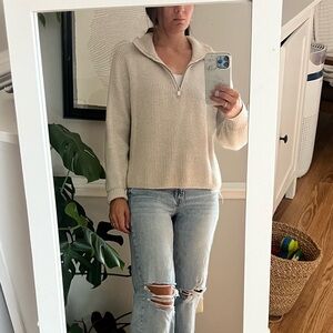 Old Navy knit quarter zip in Oatmeal, size small